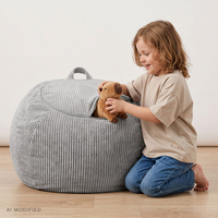 KiddyMoon KM-BAG-ES Furniture Armchairs, light grey