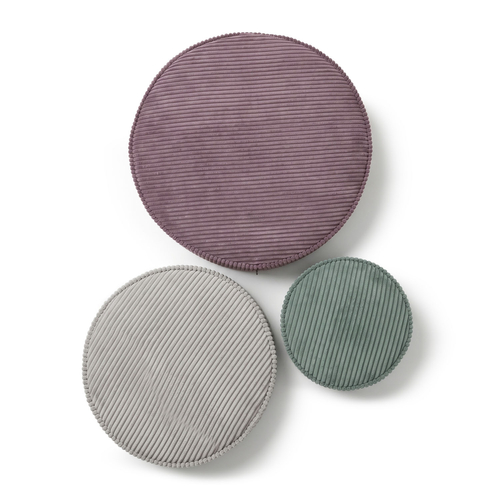 KiddyMoon 3-Piece Foam Elements for Kids Children's Room Accessory, zielony-jasnoszary-fioletowy