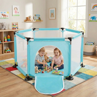 hexagon 6 side play pen with plastic balls, , x