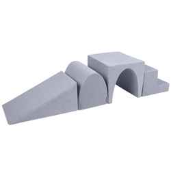 KiddyMoon Foam Playground For Kids Soft Textured Creative Safe Indoor Blocks, Dark Grey, Multi-Size