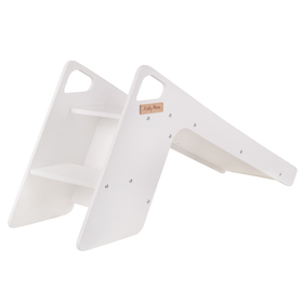 KiddyMoon Wooden Slide Chair 2in1 for Children, Slide for Ball Pit SC-002 White, Large