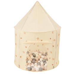 Play Tent For Kids Pavilion Playhouse Children Easy To Assemble Play Tent For Babies and Toddlers Pop up Play For Indoor And Outdoor, light beige: pastel beige/gray/white, 100x130cm/100 balls