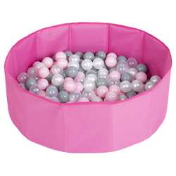 children colourfull foldable ballpit plastic balls, pink:pearl/grey/transparent/powderpink, 300 balls
