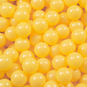 KiddyMoon Soft Plastic Play Balls ∅ 7cm/2.75in Mono-colour certified Made in EU, yellow, 100 Balls/7cm-2.75in