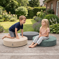 KiddyMoon 3-Piece Foam Elements for Kids Children's Room Accessory, green-beige-dark grey, Lx3