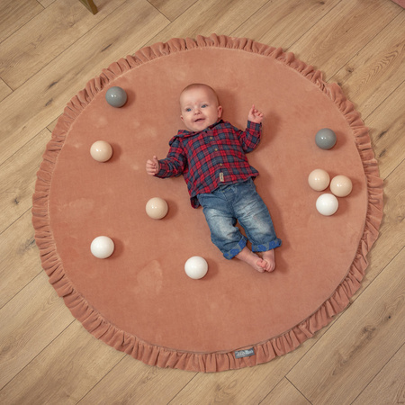 KiddyMoon Foam Play Mat for Children Montessori Soft Children's Floor Playground Toddlers and Babies Crawling Mat Soft Toy Carpet Kids Nursery and Playroom, Made in EU, desert pink, XL