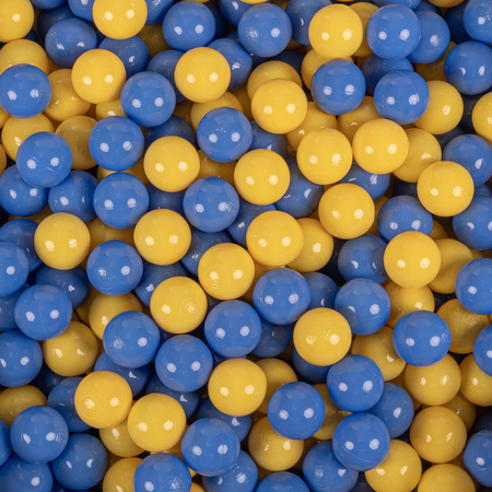 KiddyMoon Soft Plastic Play Balls ∅ 6cm / 2.36 Multi Colour Made in EU, blue/yellow, 1200 Balls/6cm-2.36in