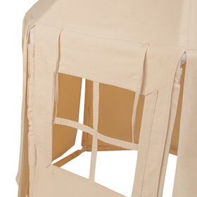 KiddyMoon Play Tent for Kids Pavilion Playhouse Cotton Fabric Indoor Outdoor Use Foldable Design Easy Assembly And Storage Perfect For Play Relaxing And Imaginative Adventures, natural: pastel beige/white/gold, 100 Balls