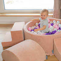KiddyMoon Foam Playground For Kids Obstacle Course For Children and Babies Soft Construction Blocks, Certified Made In The EU, light grey, roller