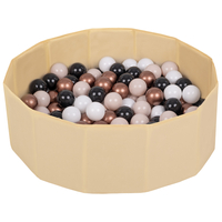children colourfull foldable ballpit plastic balls, light beige:pastel beige/copper/white/black, 200 balls