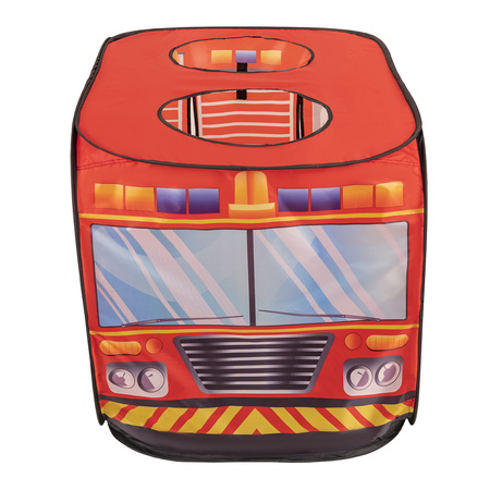 Play Tent Fire Engine For Kids Pop Up Toy Playhouse For Boys Girls Foldable Role With Roof Hole Carry Bag Ball Pit Compatible Sensory Gift Idea Easy Assembly Indoor Outdoor, red: yellow/green/blue/red/orange, 100 balls