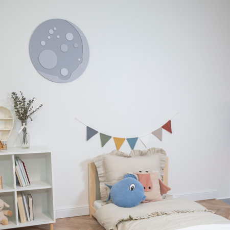 KiddyMoon wall decor kids room nursery wood mdf multiple shapes 3D, moon: grey, UNI