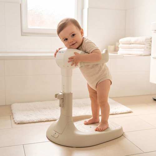 KiddyMoon Baby Shower Stand Support Adjustable Height Stable Base, Beige, UNI