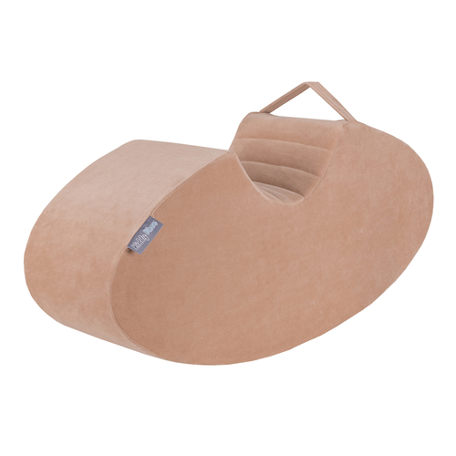 KiddyMoon Foam Soft Seesaw Rocker Ride-On Hopper Bean Bouncy Jumping Playing for Children, Montessori Toy For Kids Made of Foam, Made in The EU, desert pink, 78x25x35cm