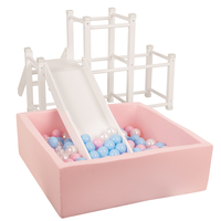 KiddyMoon wooden playground with a slide for kids, White, UNI