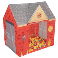 Playhouse For Kids Fire Station Durable And Easy To Assemble Encourages Imaginative Play With Spacious Interior Safe Materials For Indoor And Outdoor Adventures, red-gray: grey/yellow/red, 600 Balls