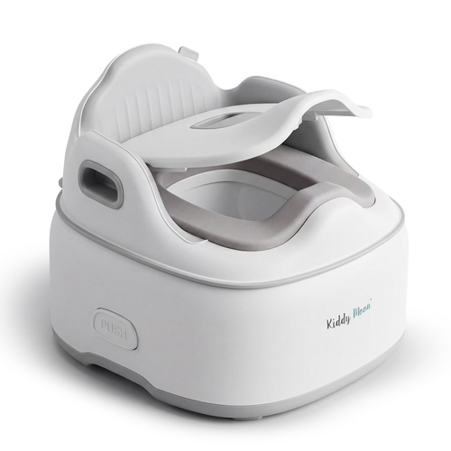 KiddyMoon Potty Training Chair for Toddlers Lockable Cover Anti-Slip Elements, Grey, UNI