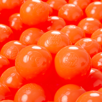 KiddyMoon Soft Plastic Play Balls ∅ 6cm / 2.36 Multi Colour Made in EU, orange, 300 Balls/6cm-2.36in