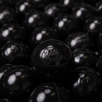 KiddyMoon Soft Plastic Play Balls ∅ 6cm / 2.36 Multi Colour Made in EU, black, 100 Balls/6cm-2.36in