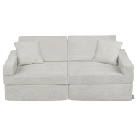 KiddyMoon Foam Sofa for Children Multifunctional Mattress Armchair Kids Foldable  Bed Folding Toddler Couch Chair for Playroom Bedroom Living Room, light grey, Sofa with 2 Pillows