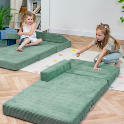 KiddyMoon Multifunctional Foam Mattress, Foldable Armchair for Kids, Children’s Sofa, Folding Couch Chair, green, Mattress