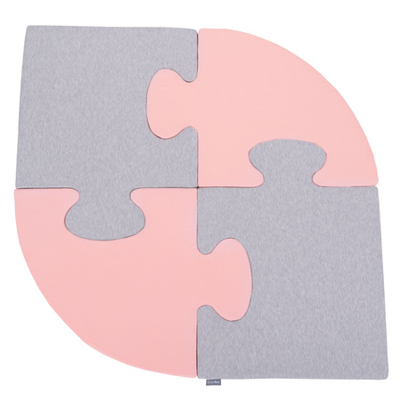 KiddyMoon soft foam puzzle set for children 4pcs, Pink/ Light Grey