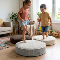 KiddyMoon 3-Piece Foam Elements for Kids Children's Room Accessory, light grey-beige-brown, Lx3