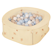 Ballpit Playpen For Kids, Babies And Toddlers Children Foldable Portable Indoor Outdoor, Light Beige: Pastel Beige-Pastel Blue-White, 400 Balls