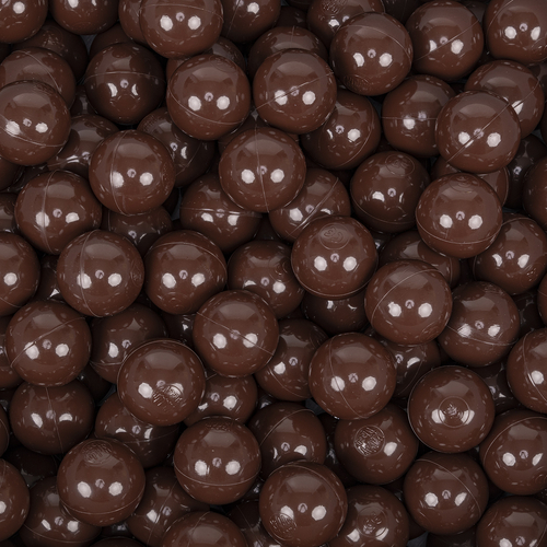 KiddyMoon Soft Plastic Play Balls ∅ 7cm/2.75in Mono-colour certified Made in EU, brown, 50 Balls/7cm-2.75in