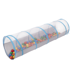 Play Tunnel For Kids Toddlers Pop Up Crawl Tunnel Foldable Crawling Play Tent for Children Perfect For Indoor And Outdoor Easy To Assemble, grey and blue: yellow/green/blue/red/orange, 200 Balls