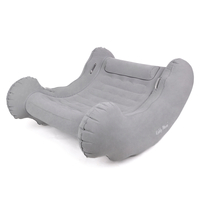 KiddyMoon Inflatable Sensory Rocker Chair For Kids With Pump And Handles, Grey, L