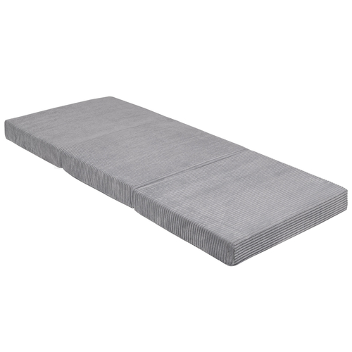 KiddyMoon Multifunctional Foam Mattress Foldable Bed Armchair Kids Children Sofa Folding Toddler Couch Chair for Playroom Bedroom Living Room, dark grey, 165x70x10 cm