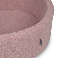 KiddyMoon Ball Pit for Baby with Teddy Plush, Large 7 cm Balls for a Fuller Ball Pit, From 8 Months, Removable Cover, Pink, No balls