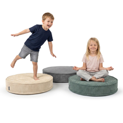 KiddyMoon 3-Piece Foam Elements for Kids Children's Room Accessory, green-beige-dark grey, Lx3