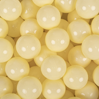 KiddyMoon Soft Plastic Play Balls ∅ 7cm/2.75in Mono-colour certified Made in EU, pastel yellow, 700 Balls/7cm-2.75in