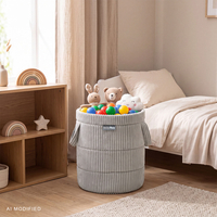 KiddyMoon KM-BIN Toys basket, Light Grey