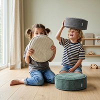 KiddyMoon 3-Piece Foam Elements for Kids Children's Room Accessory, green-beige-dark grey, Sx3