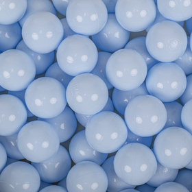 KiddyMoon Soft Plastic Play Balls ∅ 7cm/2.75in Mono-colour certified Made in EU, pastel blue, 300 Balls/7cm-2.75in