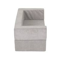 KiddyMoon Modular Foam Sofa for Children's with Balls Lightweight Sofa For Kids Room Comfortable Space-Saving with Storage Room Fabric Safe and Fun for Kids, light grey, Sofa