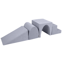 KiddyMoon Foam Playground For Kids Soft Textured Creative Safe Indoor Blocks, Dark Grey, Multi-Size