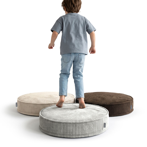KiddyMoon 3-Piece Foam Elements for Kids Children's Room Accessory, light grey-beige-brown, Lx3