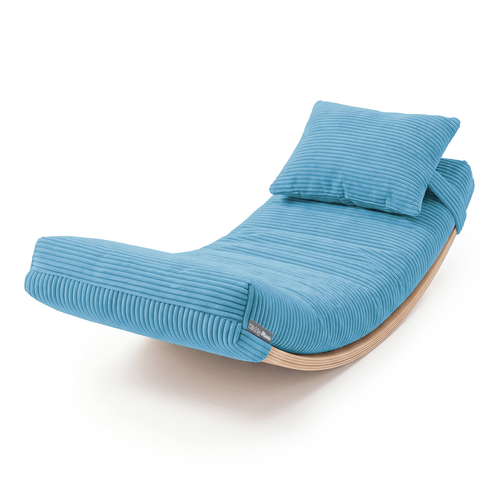 KiddyMoon Cushion Set For Balance Board Mattress and Pillow Ribbed Fabric Washable Cover, blue, Mattress/Pillow