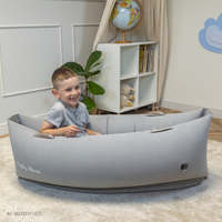 KiddyMoon Inflatable Sensory Peapod Chair For Kids With Handles And Pump, Grey, M