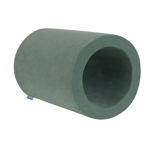 KiddyMoon Foam Playground Velvet For Kids Obstacle Course For Children Montessori Toy For Babies Soft Construction Blocks Element, forest green, barrel/pouf/pouf
