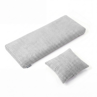 KiddyMoon Cushion Set For Balance Board Mattress and Pillow Ribbed Fabric Washable Cover, light gray, Mattress/Pillow