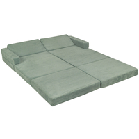 KiddyMoon Foam Sofa for Children Multifunctional Mattress Armchair Kids Foldable  Bed Folding Toddler Couch Chair for Playroom Bedroom Living Room, green, Sofa