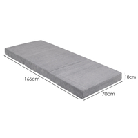 KiddyMoon Multifunctional Foam Mattress Foldable Bed Armchair Kids Children Sofa Folding Toddler Couch Chair for Playroom Bedroom Living Room, dark grey, 165x70x10 cm