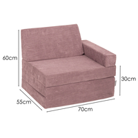 KiddyMoon Armchair Kids Foldable Children Multifunctional Foam Mattress Sofa Bed Folding Toddler Couch Chair for Playroom Bedroom Living Room, , 70x55x30 cm