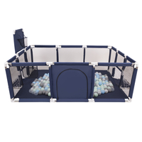 Baby Playpen Big Size Playground with Plastic Balls for Kids, Dark Blue:pearl/grey/transparent/babyblue/mint, 200 balls