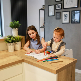 KiddyMoon Kitchen Helper for Toddlers and Kids, adjustable Height Level, ST-003, natural